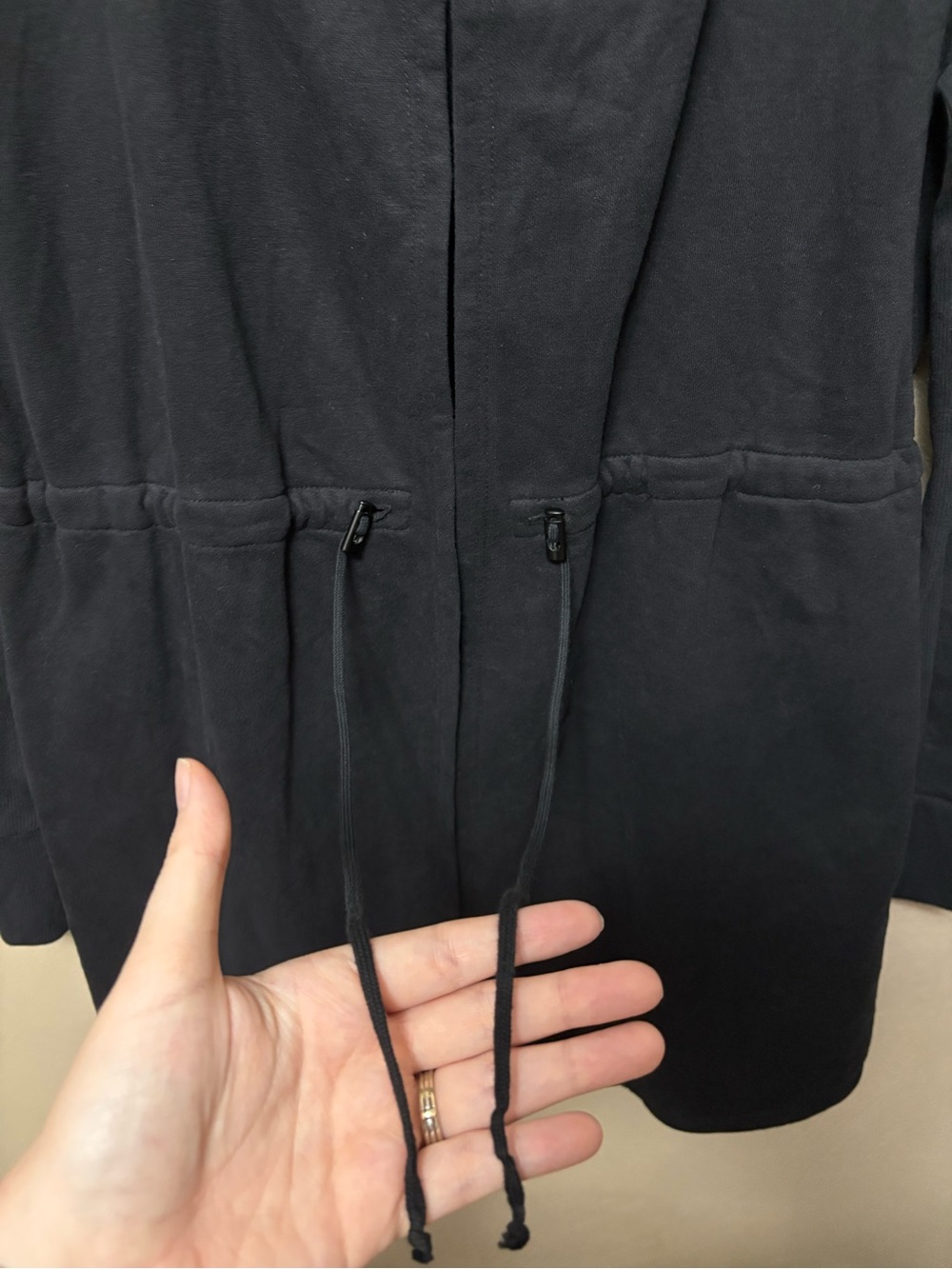 Beyond Yoga On the Go Open Front Hooded
Sweatshirt Jacket Black Size Small - Picture 7 of 16